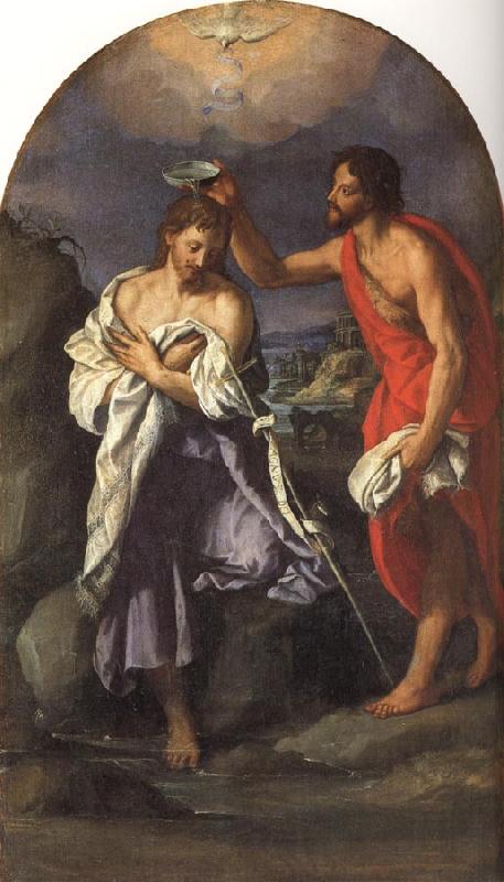 ALLORI Alessandro The Baptism of Christ oil painting image